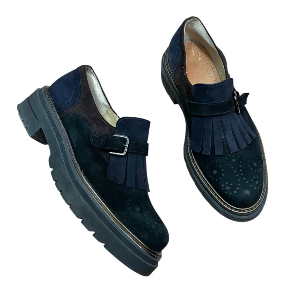 Brushed Suede Monk Strap Kiltie Oxford Brogue